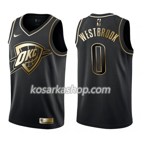 Dres Oklahoma City Thunder Russell Westbrook 0 Nike Crna Golden Edition Swingman